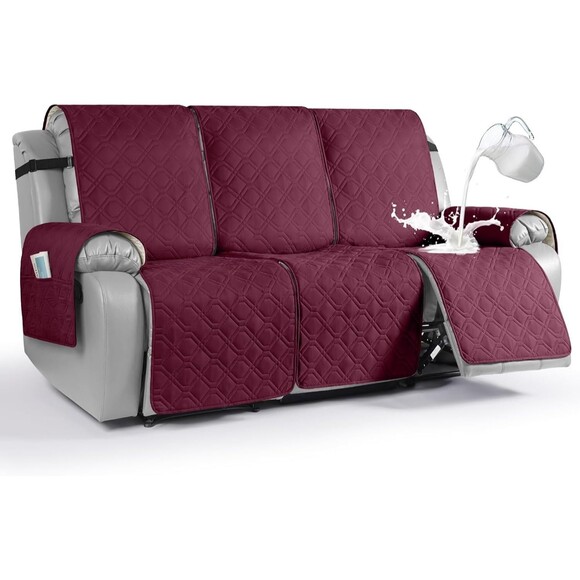 VANSOFY Waterproof Recliner Couch Covers  Washable Reclining Sofa Cover 3-Seater - Picture 1 of 9